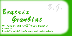 beatrix grunblat business card